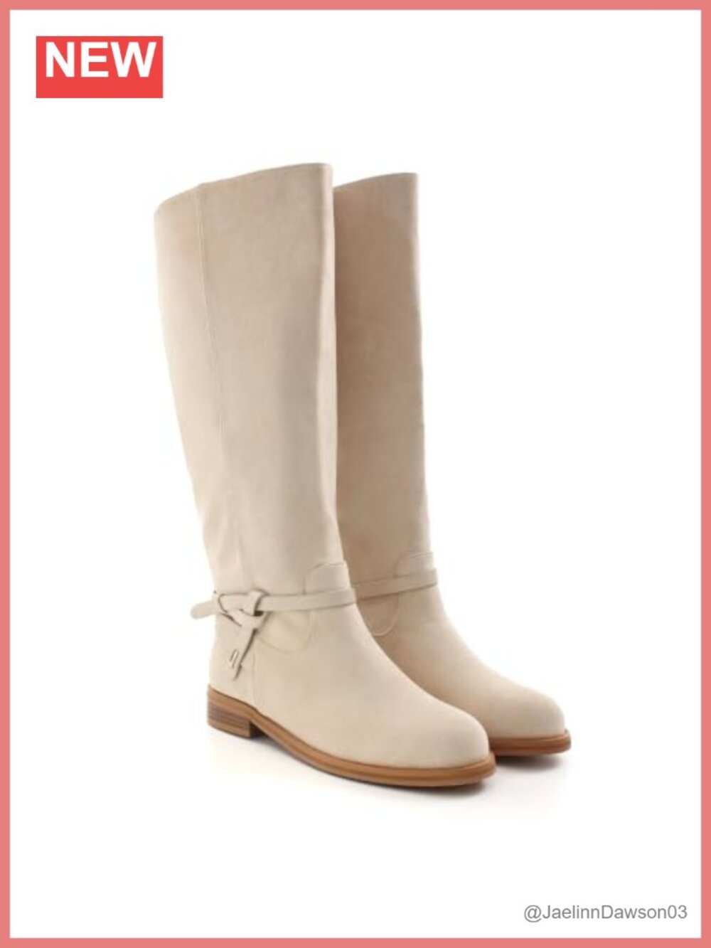 Wide Calf Knee-High Boots Women's Round Toe Low Heel Faux Suede